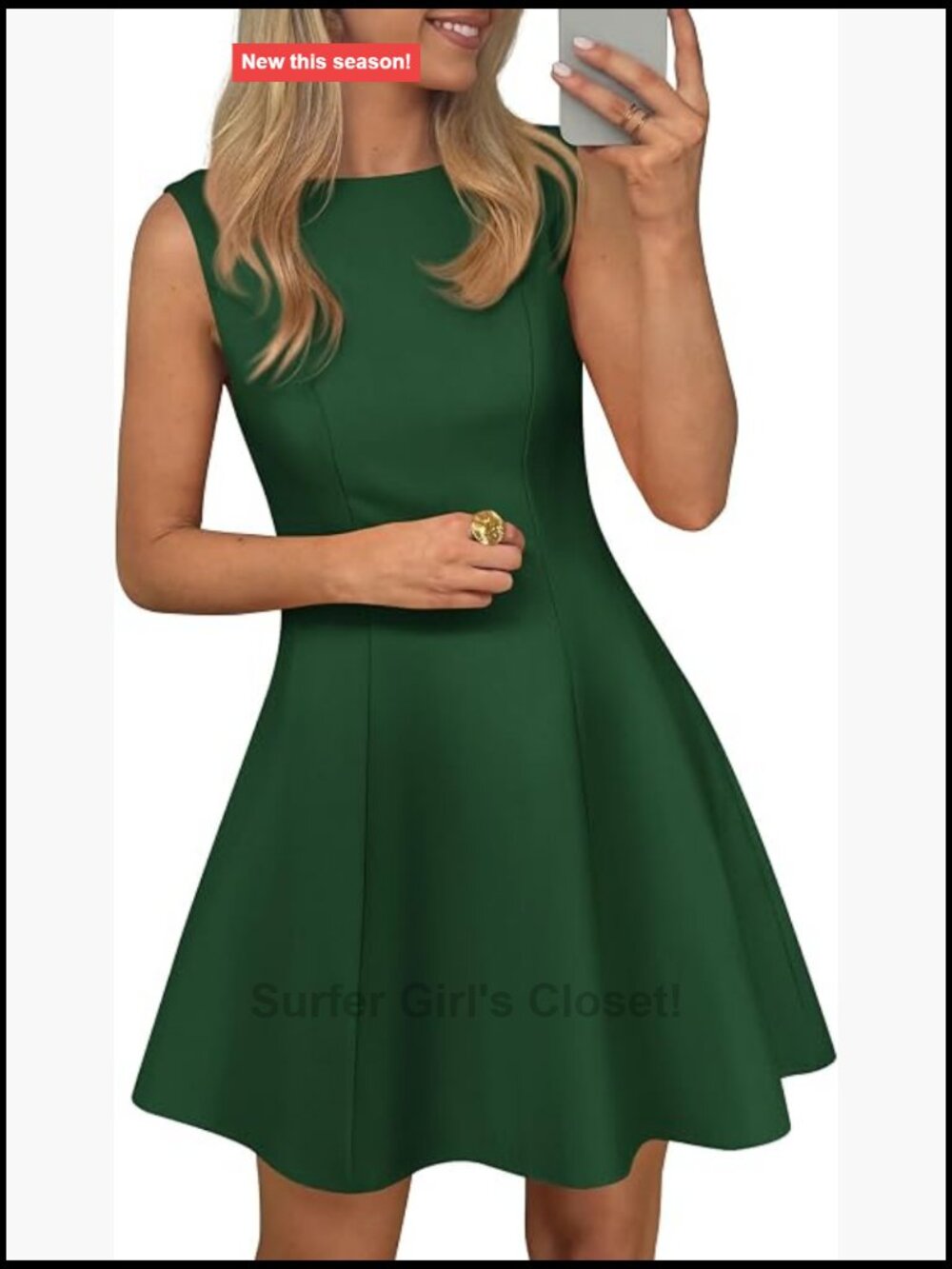 Womens Boat Neck A-Line Sleeveless Mini Dress Formal Party